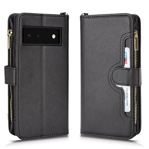 Coque Portefeuille Livre Cuir Etui Clapet BY2 pour Google Pixel 6 5G Noir