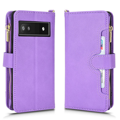 Coque Portefeuille Livre Cuir Etui Clapet BY2 pour Google Pixel 6a 5G Violet