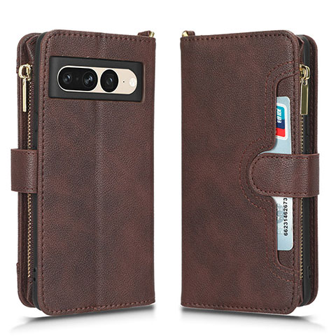 Coque Portefeuille Livre Cuir Etui Clapet BY2 pour Google Pixel 7 Pro 5G Marron