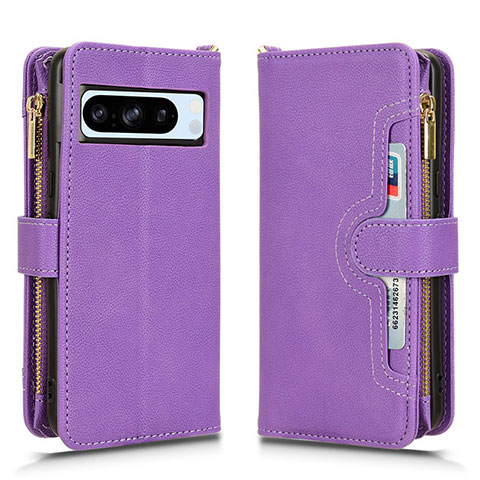 Coque Portefeuille Livre Cuir Etui Clapet BY2 pour Google Pixel 8 Pro 5G Violet