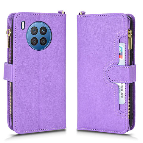 Coque Portefeuille Livre Cuir Etui Clapet BY2 pour Huawei Nova 8i Violet