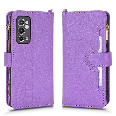 Coque Portefeuille Livre Cuir Etui Clapet BY2 pour OnePlus 9R 5G Violet