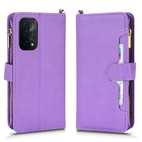 Coque Portefeuille Livre Cuir Etui Clapet BY2 pour Oppo A74 5G Violet