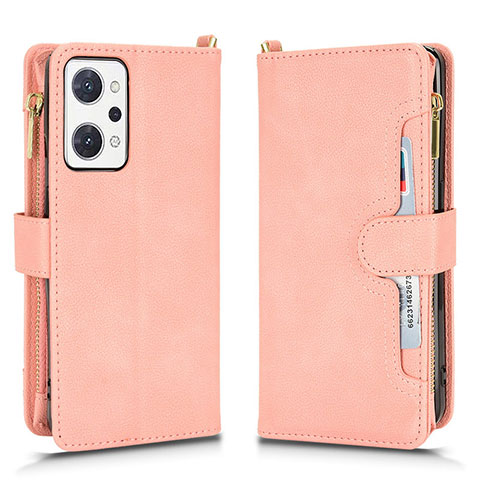 Coque Portefeuille Livre Cuir Etui Clapet BY2 pour Oppo Reno7 A Or Rose