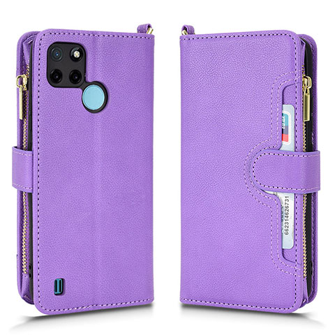 Coque Portefeuille Livre Cuir Etui Clapet BY2 pour Realme C21Y Or Rose