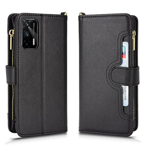 Coque Portefeuille Livre Cuir Etui Clapet BY2 pour Realme GT 5G Noir