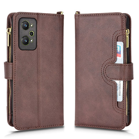 Coque Portefeuille Livre Cuir Etui Clapet BY2 pour Realme GT Neo 3T 5G Marron