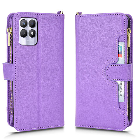 Coque Portefeuille Livre Cuir Etui Clapet BY2 pour Realme Narzo 50 4G Violet