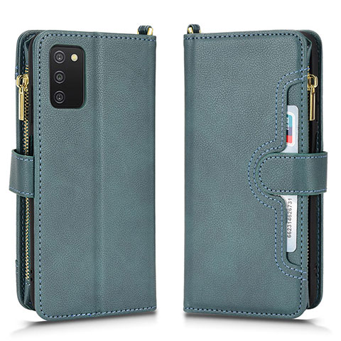 Coque Portefeuille Livre Cuir Etui Clapet BY2 pour Samsung Galaxy A03s Vert