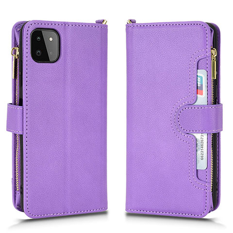 Coque Portefeuille Livre Cuir Etui Clapet BY2 pour Samsung Galaxy A22s 5G Violet