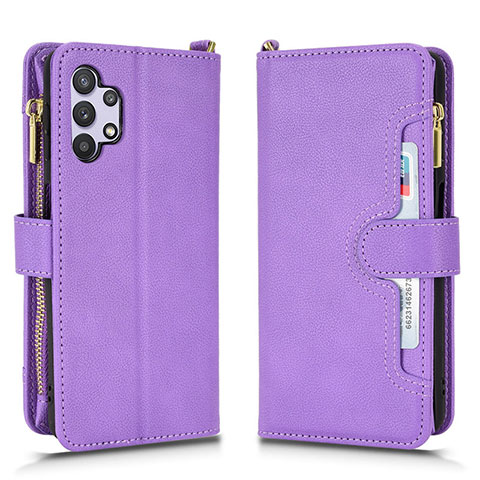 Coque Portefeuille Livre Cuir Etui Clapet BY2 pour Samsung Galaxy A32 4G Violet