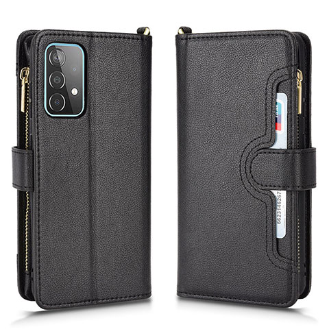 Coque Portefeuille Livre Cuir Etui Clapet BY2 pour Samsung Galaxy A52 4G Noir