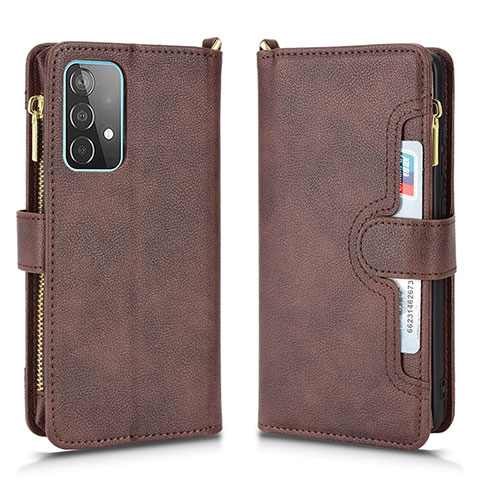 Coque Portefeuille Livre Cuir Etui Clapet BY2 pour Samsung Galaxy A52 5G Marron