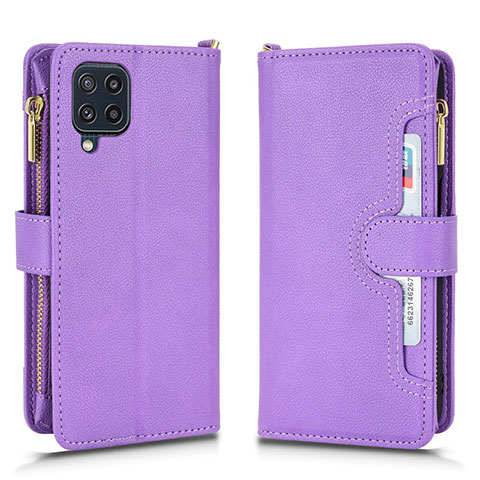 Coque Portefeuille Livre Cuir Etui Clapet BY2 pour Samsung Galaxy F22 4G Violet