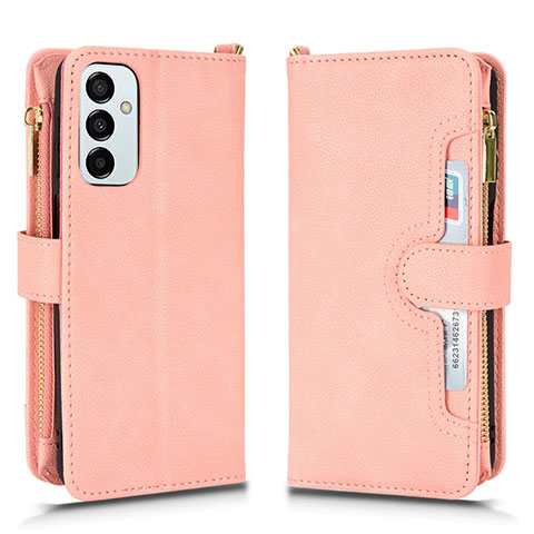 Coque Portefeuille Livre Cuir Etui Clapet BY2 pour Samsung Galaxy F23 5G Or Rose