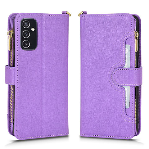 Coque Portefeuille Livre Cuir Etui Clapet BY2 pour Samsung Galaxy M52 5G Violet