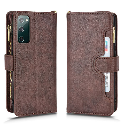 Coque Portefeuille Livre Cuir Etui Clapet BY2 pour Samsung Galaxy S20 FE 5G Marron