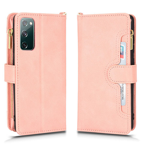 Coque Portefeuille Livre Cuir Etui Clapet BY2 pour Samsung Galaxy S20 Lite 5G Or Rose