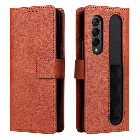 Coque Portefeuille Livre Cuir Etui Clapet BY2 pour Samsung Galaxy Z Fold3 5G Marron