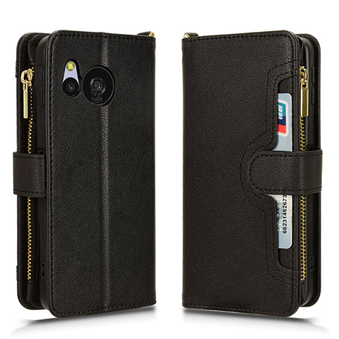 Coque Portefeuille Livre Cuir Etui Clapet BY2 pour Sharp Aquos Sense8 Noir