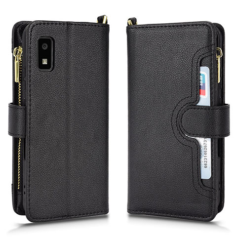 Coque Portefeuille Livre Cuir Etui Clapet BY2 pour Sharp Aquos wish Noir