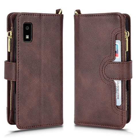 Coque Portefeuille Livre Cuir Etui Clapet BY2 pour Sharp Aquos wish2 Marron