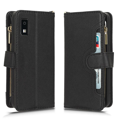 Coque Portefeuille Livre Cuir Etui Clapet BY2 pour Sharp Aquos wish3 Noir