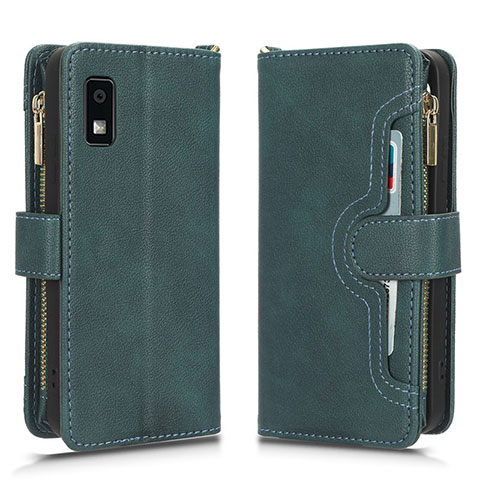 Coque Portefeuille Livre Cuir Etui Clapet BY2 pour Sharp Aquos wish3 Vert