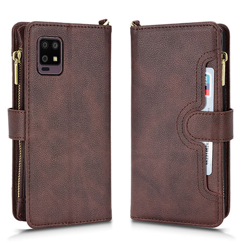 Coque Portefeuille Livre Cuir Etui Clapet BY2 pour Sharp Aquos Zero6 Marron