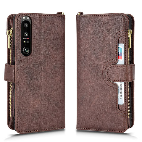 Coque Portefeuille Livre Cuir Etui Clapet BY2 pour Sony Xperia 1 III Marron