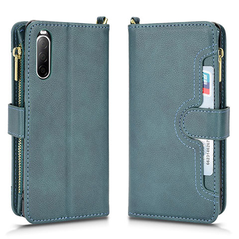 Coque Portefeuille Livre Cuir Etui Clapet BY2 pour Sony Xperia 10 II Vert