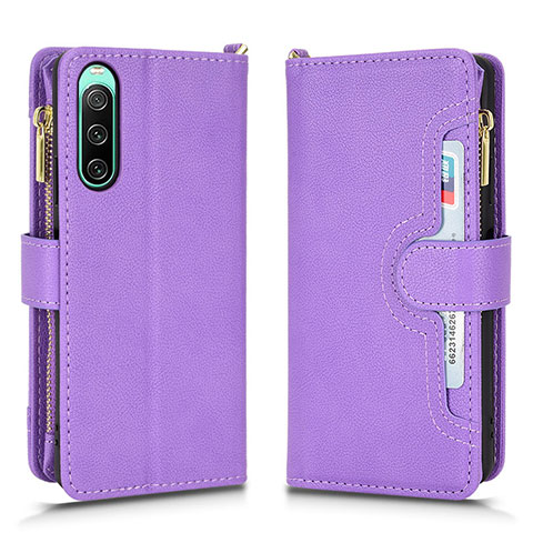 Coque Portefeuille Livre Cuir Etui Clapet BY2 pour Sony Xperia 10 IV SOG07 Or Rose