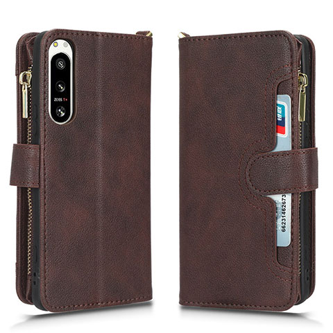 Coque Portefeuille Livre Cuir Etui Clapet BY2 pour Sony Xperia 5 IV Marron