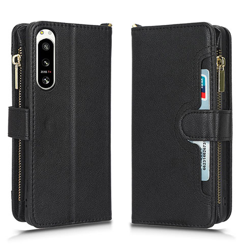 Coque Portefeuille Livre Cuir Etui Clapet BY2 pour Sony Xperia 5 IV Noir