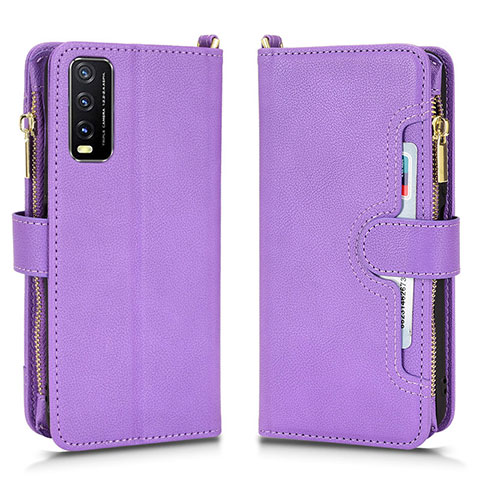 Coque Portefeuille Livre Cuir Etui Clapet BY2 pour Vivo Y20 (2021) Violet