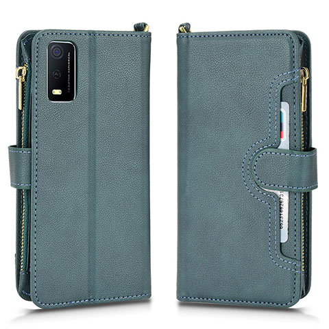 Coque Portefeuille Livre Cuir Etui Clapet BY2 pour Vivo Y3s (2021) Vert