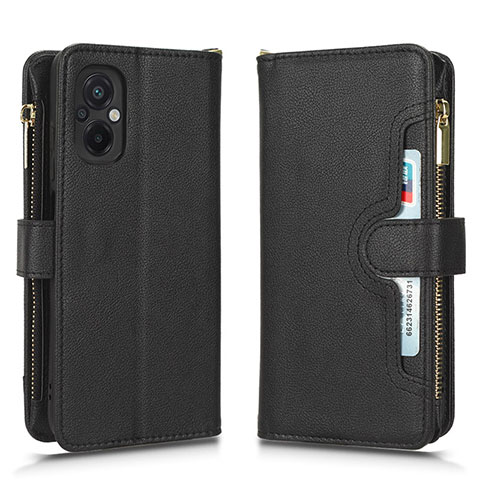 Coque Portefeuille Livre Cuir Etui Clapet BY2 pour Xiaomi Poco M5 4G Noir