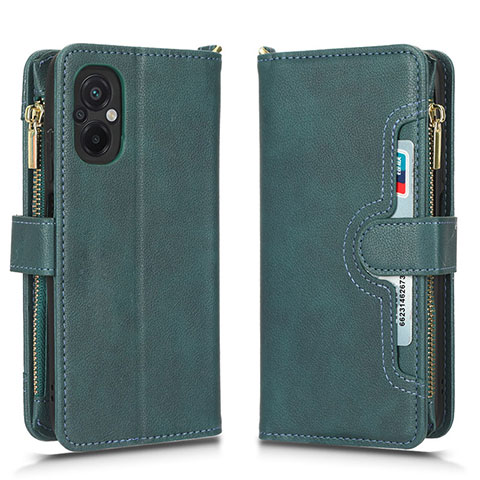 Coque Portefeuille Livre Cuir Etui Clapet BY2 pour Xiaomi Poco M5 4G Vert