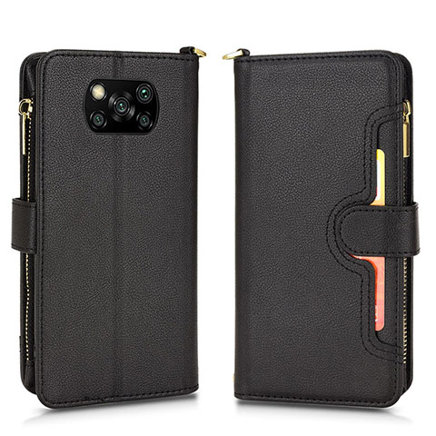 Coque Portefeuille Livre Cuir Etui Clapet BY2 pour Xiaomi Poco X3 NFC Noir