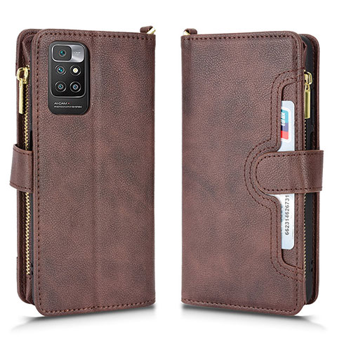 Coque Portefeuille Livre Cuir Etui Clapet BY2 pour Xiaomi Redmi 10 (2022) Marron