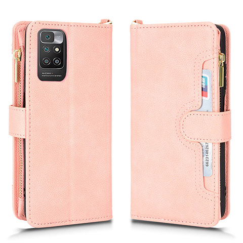 Coque Portefeuille Livre Cuir Etui Clapet BY2 pour Xiaomi Redmi 10 4G Or Rose