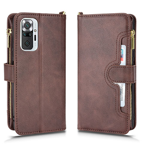 Coque Portefeuille Livre Cuir Etui Clapet BY2 pour Xiaomi Redmi Note 10 Pro 4G Marron