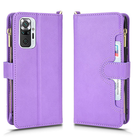 Coque Portefeuille Livre Cuir Etui Clapet BY2 pour Xiaomi Redmi Note 10 Pro 4G Violet