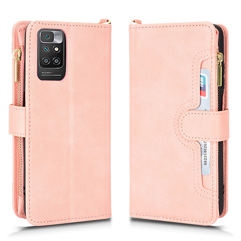 Coque Portefeuille Livre Cuir Etui Clapet BY2 pour Xiaomi Redmi Note 11 4G (2021) Or Rose