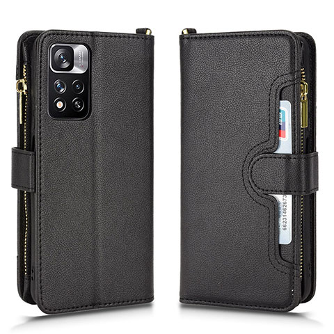 Coque Portefeuille Livre Cuir Etui Clapet BY2 pour Xiaomi Redmi Note 11 Pro+ Plus 5G Noir