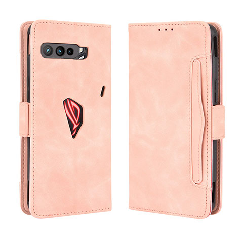 Coque Portefeuille Livre Cuir Etui Clapet BY3 pour Asus ROG Phone 3 Rose