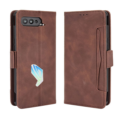 Coque Portefeuille Livre Cuir Etui Clapet BY3 pour Asus ROG Phone 5 Pro Marron