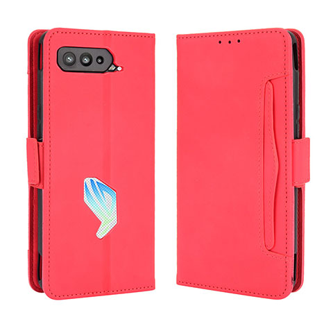 Coque Portefeuille Livre Cuir Etui Clapet BY3 pour Asus ROG Phone 5 Pro Rouge