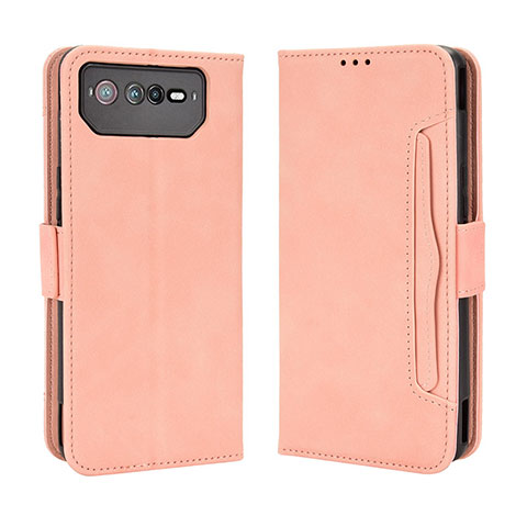 Coque Portefeuille Livre Cuir Etui Clapet BY3 pour Asus ROG Phone 6 Rose