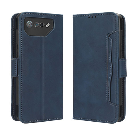 Coque Portefeuille Livre Cuir Etui Clapet BY3 pour Asus ROG Phone 7 Pro Bleu